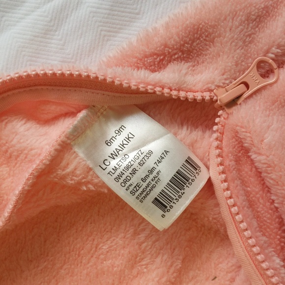 NEW lc waikiki fluffy peach kitten bunting suit 6-9 months baby girl - Picture 8 of 10